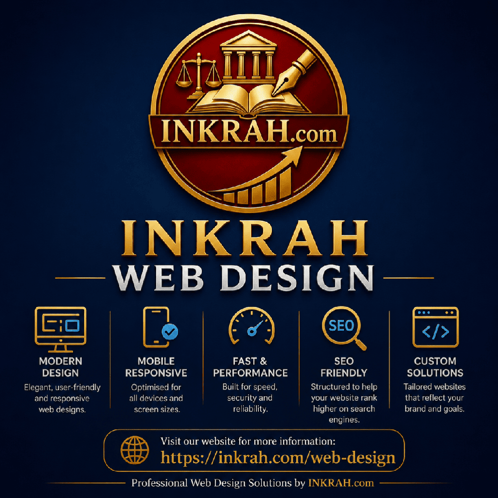 INKRAH Web Design: complimentary website for company formation clients