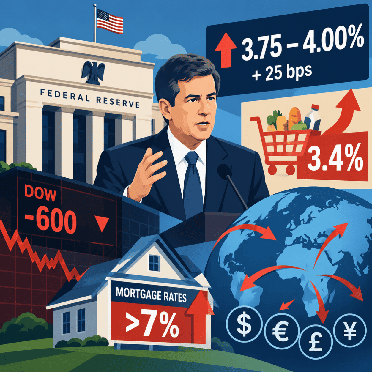 The Fed rate hike, falling markets, rising mortgage rates and global financial fallout.